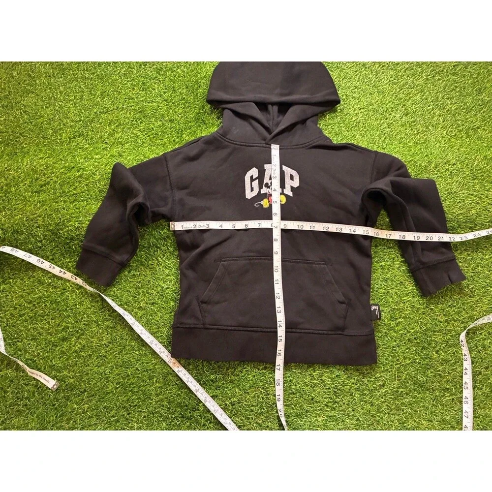 Gap x Disney Kids Mickey Mouse Logo Pullover Hoodie Black Size Small (6/7)